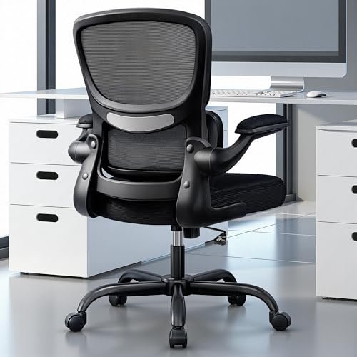 ALLGOD Office Chair Ergonomic Desk Chair, Breathable Mesh Desk Chair Comfy with Lumbar Support, Flip